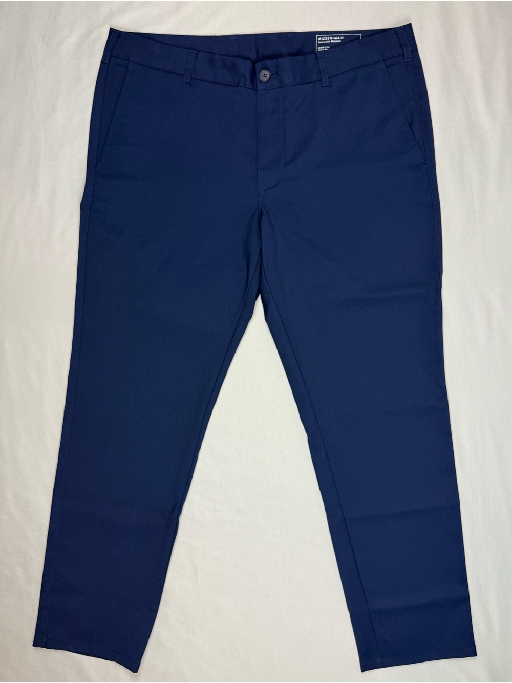 Mizzen + Main Mens Baron Chino Pants 36 x 30 Trim Fit Navy Blue A7